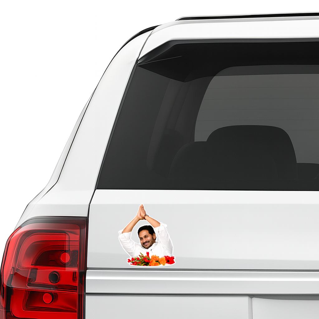 Smeeps Political Leader Greeting Vinyl Sticker – 10.16 × 9.15 cm (4 × 3.6 Inch) Waterproof Car Bike Laptop Decal | UV Resistant Wash Proof Premium Die-Cut Sticker | Pack of 1