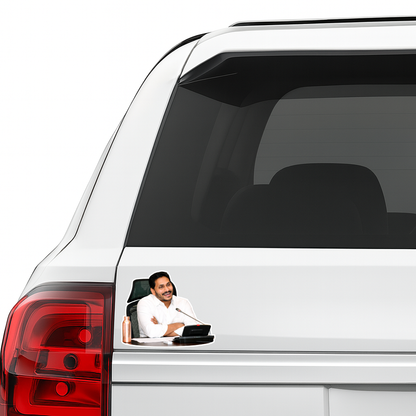 Smeeps Political Leader Meeting Portrait Vinyl Sticker – 11.43 × 9.15 cm (4.5 × 3.6 Inch) Waterproof Car Bike Laptop Decal | UV Resistant Wash Proof Premium Die-Cut Sticker | Pack of 1