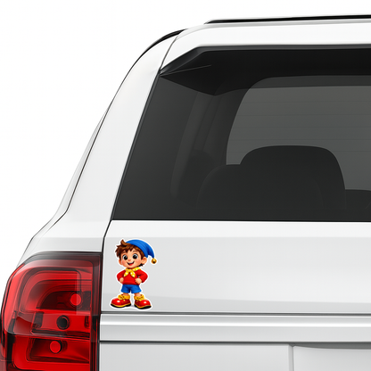 Smeeps Cute Cartoon Boy Vinyl Sticker – 11.43 × 7.62 cm (4.5 × 3 Inch) Waterproof Kids Character Sticker | UV Resistant Washproof Die-Cut Sticker for Car, Bike, Laptop & Helmet | Pack of 1