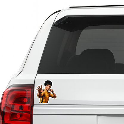 Smeeps Martial Arts Fighter Vinyl Sticker – 10.16 × 9.15 cm (4 × 3.6 Inch) Waterproof Kung Fu Car Sticker | UV Resistant Action Decal | Pack of 1