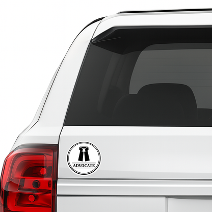 Smeeps Advocate Vinyl Sticker – 10.16 × 10.16 cm (4 × 4 Inch) Waterproof Lawyer Logo Sticker | UV Resistant Round Advocate Decal for Car, Bike, Laptop & Office Use | Pack of 1