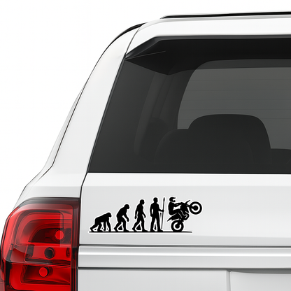 Smeeps Evolution Bike Stunt Vinyl Sticker – 12.7 × 4.07 cm (5 × 1.6 Inch) Waterproof Rider Evolution Sticker for Car, Bike & Helmet | Premium Die-Cut Decal | Pack of 1