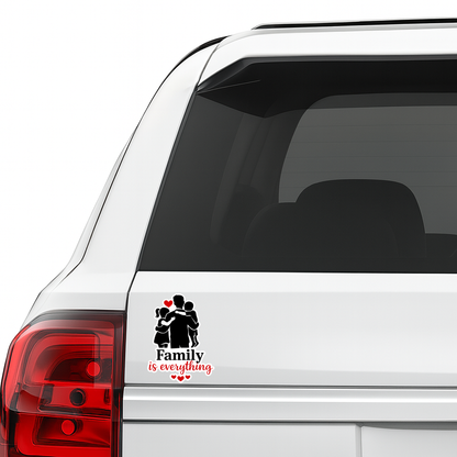 Smeeps Family Is Everything Vinyl Sticker – 11.43 × 8.39 cm (4.5 × 3.3 Inch) Waterproof Family Quote Decal | Car & Bike Sticker | UV Resistant Wash Proof | Pack of 1