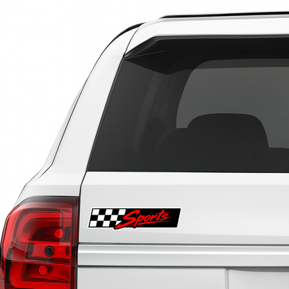 Smeeps Sports Racing Sticker – 12.7 × 3.05 cm (5 × 1.2 Inch) Waterproof Vinyl Car & Bike Decal | Checkered Flag Sports Graphic | UV Resistant Washproof Automotive Sticker | Pack of 1