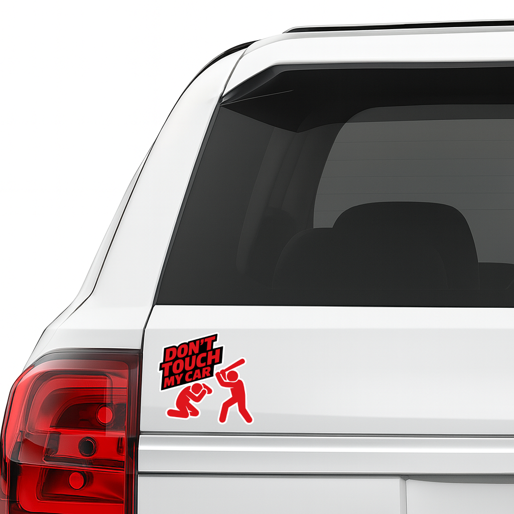 Smeeps Don’t Touch My Car Sticker – 10.42 × 10.16 cm (4.1 × 4 Inch) Waterproof Vinyl Funny Warning Sticker for Cars & Bikes | UV Resistant | Pack of 1