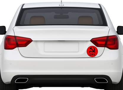 Smeeps CPI Hammer & Sickle Round Sticker – 10.16 cm (4 Inch) Car & Bike Vinyl Decal | Waterproof UV Resistant Political Sticker