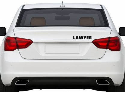 Smeeps LAWYER Text Sticker – 18 x 3 cm Bold Black Vinyl Decal | Car & Bike Label | Professional Identification Sticker | Waterproof & UV-Resistant Design
