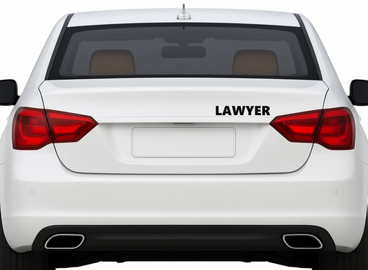 Smeeps LAWYER Text Sticker – 18 x 3 cm Bold Black Vinyl Decal | Car & Bike Label | Professional Identification Sticker | Waterproof & UV-Resistant Design