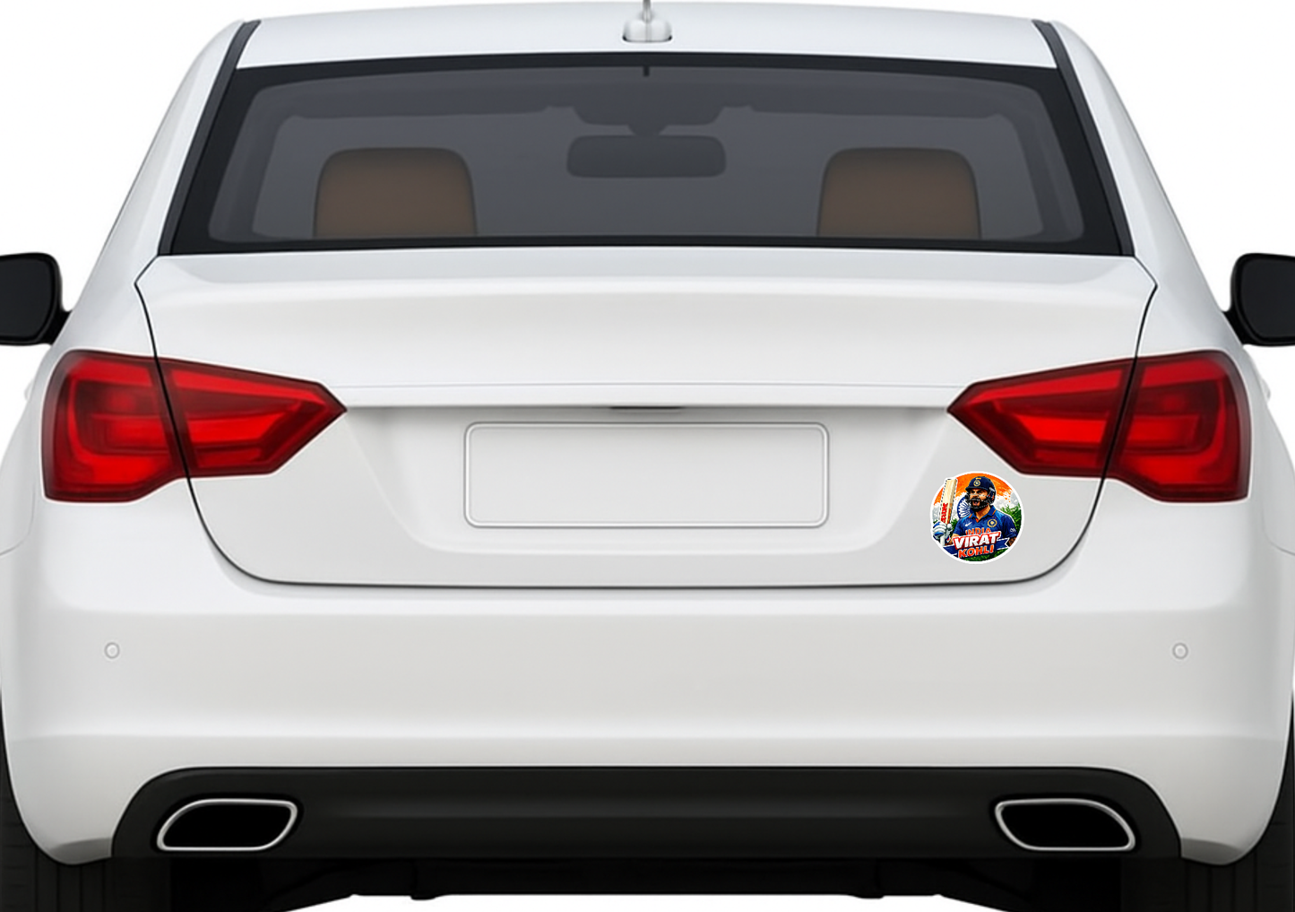 Smeeps Virat Kohli Sticker – 10.16 × 10.16 cm (4 × 4 Inch) Round Car & Bike Vinyl Decal | Team India Cricket Champion Design | Waterproof UV Resistant