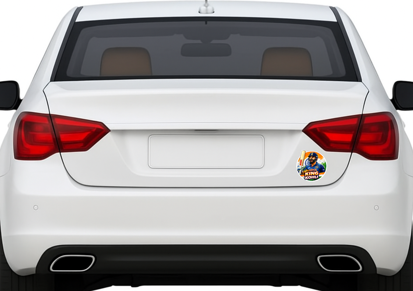 Smeeps King Kohli Virat Sticker – 10.16 × 10.16 cm (4 × 4 Inch) Round Car & Bike Vinyl Decal | Indian Cricket Icon Design | Waterproof UV Resistant