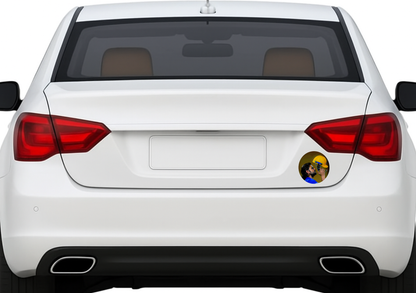 Smeeps MS Dhoni Tribute Sticker – 10.6 × 10.6 cm (4.2 × 4.2 Inch) Round Car & Bike Vinyl Decal | Captain Cool Helmet Kiss Design | Waterproof UV Resistant