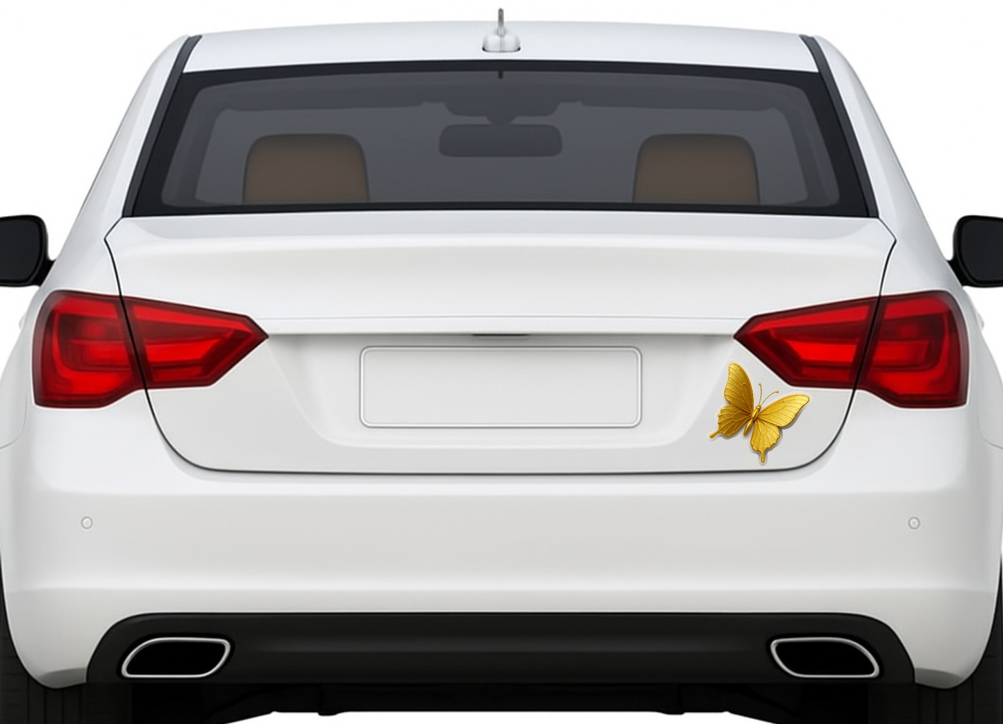 Smeeps Golden Butterfly Sticker – 10.42 x 10.16 cm Premium Vinyl Decal | 3D Metallic Effect | Waterproof & UV Resistant Car/Bike Sticker