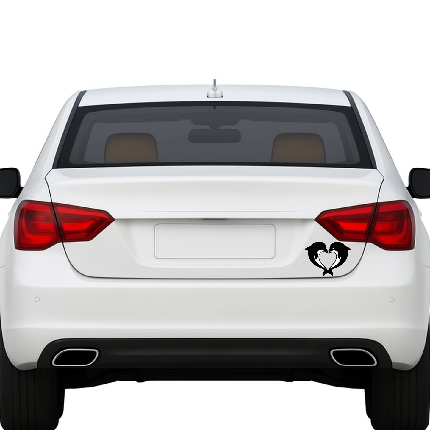 Smeeps Dolphin Couple Heart Sticker – 6.86 x 8.89 cm Car & Bike Vinyl Decal | Romantic Dolphin Love Design | Waterproof & Durable