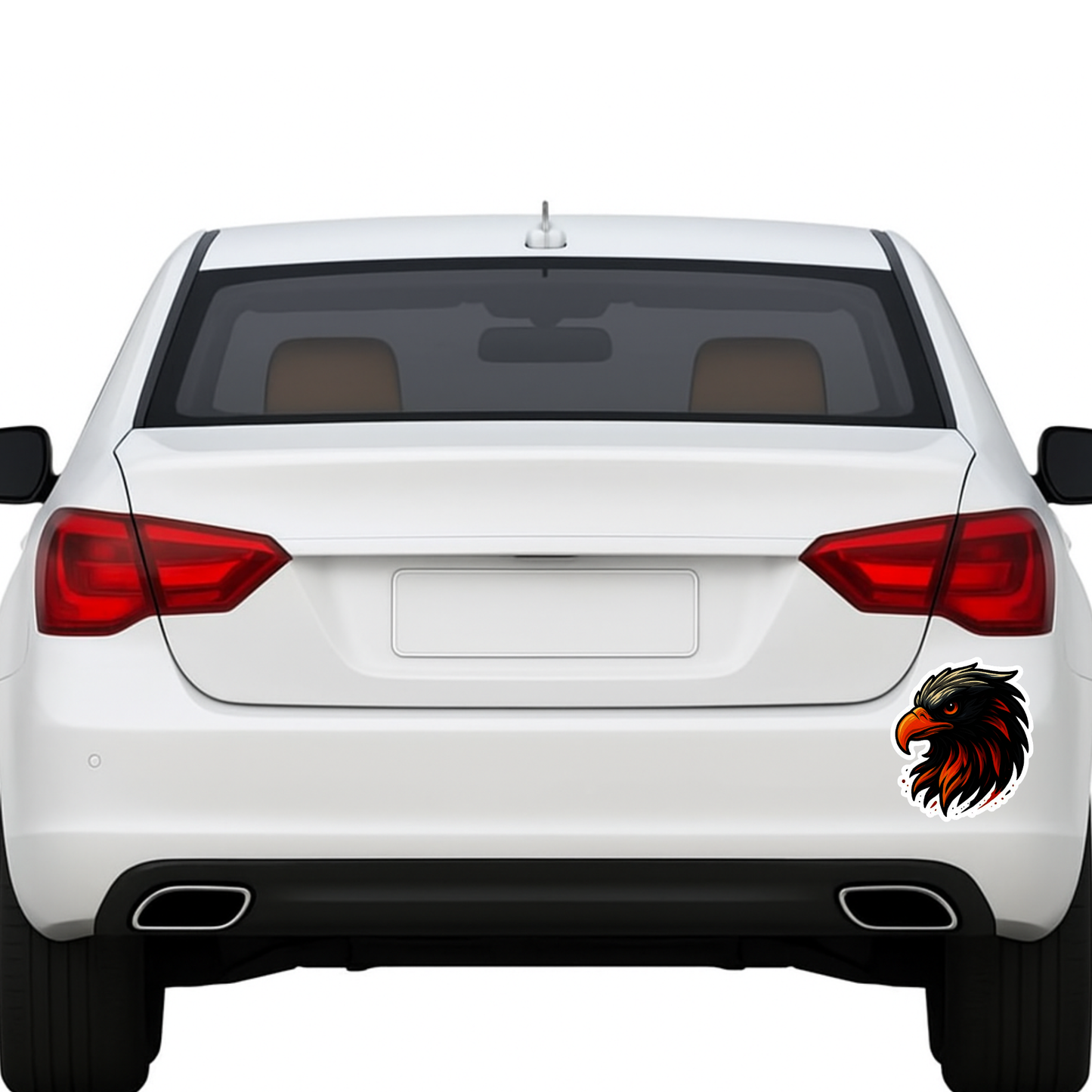 Smeeps Fire Eagle Head Sticker – 12.7 x 10.93 cm Car & Bike Vinyl Decal | Fiery Gradient Eagle Design | Waterproof & Durable