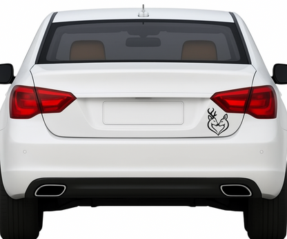 Smeeps Deer Couple Heart Sticker – 8.89 x 6.86 cm Car & Bike Vinyl Decal | Romantic Deer Love Design | Waterproof & Durable