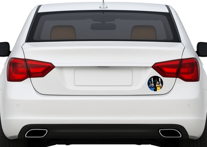 Smeeps MS Dhoni & Sachin Tendulkar Cricket Legends Sticker – 10.16 × 10.16 cm (4 × 4 Inch) Round Car & Bike Vinyl Decal | Iconic Bat Raise Celebration Design | Waterproof UV Resistant