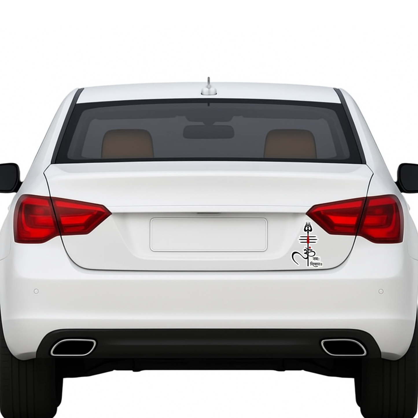 Smeeps Om Namah Shivaya Sticker – 12.7 x 8.38 cm Trishul & Damru Design | Devotional Car & Bike Vinyl Decal | Waterproof Spiritual Symbol