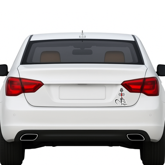 Smeeps Om Namah Shivaya Sticker – 12.7 x 8.38 cm Trishul & Damru Design | Devotional Car & Bike Vinyl Decal | Waterproof Spiritual Symbol