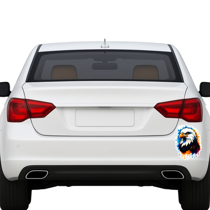 Smeeps Color Splash Eagle Sticker – 13.97 x 10.67 cm Car & Bike Vinyl Decal | Vibrant Artistic Eagle Design | Waterproof & Durable