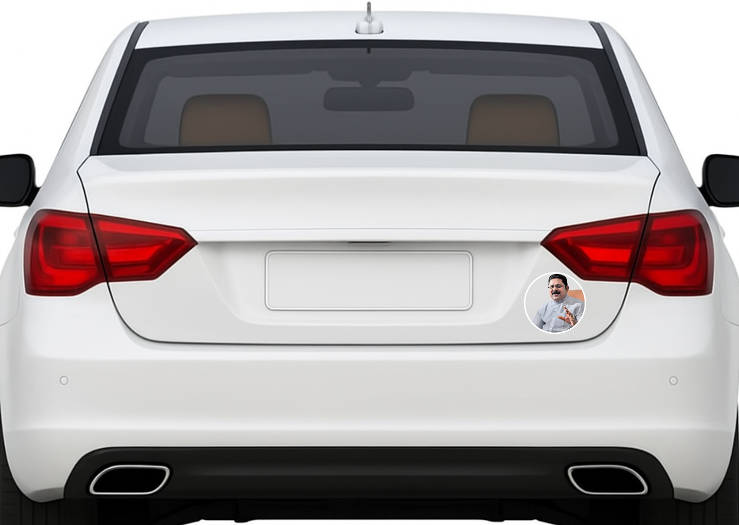 Smeeps T. T. V. Dhinakaran Portrait Round Sticker – 10.16 cm (4 Inch) Car & Bike Vinyl Decal | Waterproof UV Resistant Political Sticker
