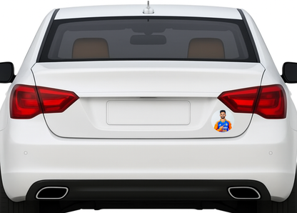 Smeeps Ruturaj Gaikwad India Cricket Sticker – 10.16 cm (4 Inch) Round Vinyl Car & Bike Decal | Team India Jersey Design | Waterproof UV Resistant