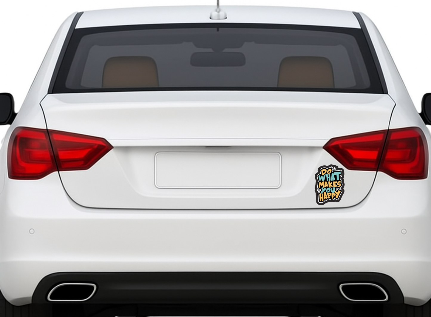 Smeeps "Do What Makes You Happy" Motivational Sticker – 10.16 x 7.62 cm Vinyl Decal | Positive Quote Car & Bike Sticker | Waterproof & Durable