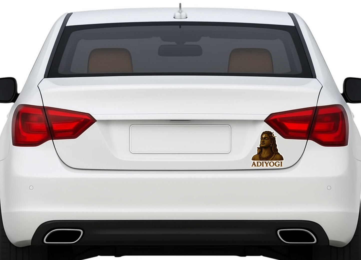 Smeeps Adiyogi Car Sticker – 10.16 x 9.15 cm Mahadev Shiva Decal | Waterproof & UV-Resistant Vinyl | Spiritual Car & Bike Sticker