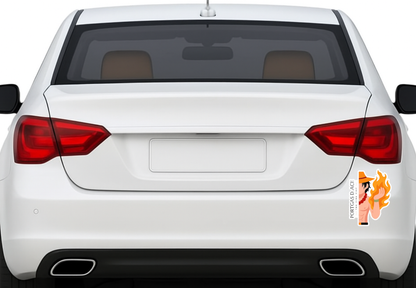 Smeeps Portgas D. Ace Fire Fist Sticker – 10.16 x 7.62 cm Anime Car & Bike Decal | One Piece Inspired Waterproof Vinyl