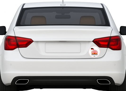 Smeeps DMK Logo Sticker – 10.16 cm Round Vinyl Decal | Dravida Munnetra Kazhagam Emblem | Waterproof & UV Resistant Car/Bike Sticker