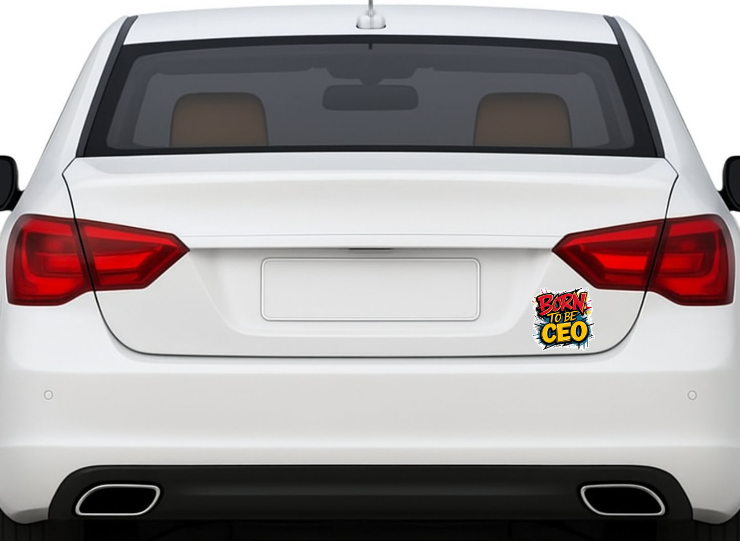 Smeeps “Born To Be CEO” Sticker – 10.16 x 10.16 cm Motivational Entrepreneur Vinyl Decal | Comic-Style Typography | Waterproof & UV-Resistant Car & Bike Sticker