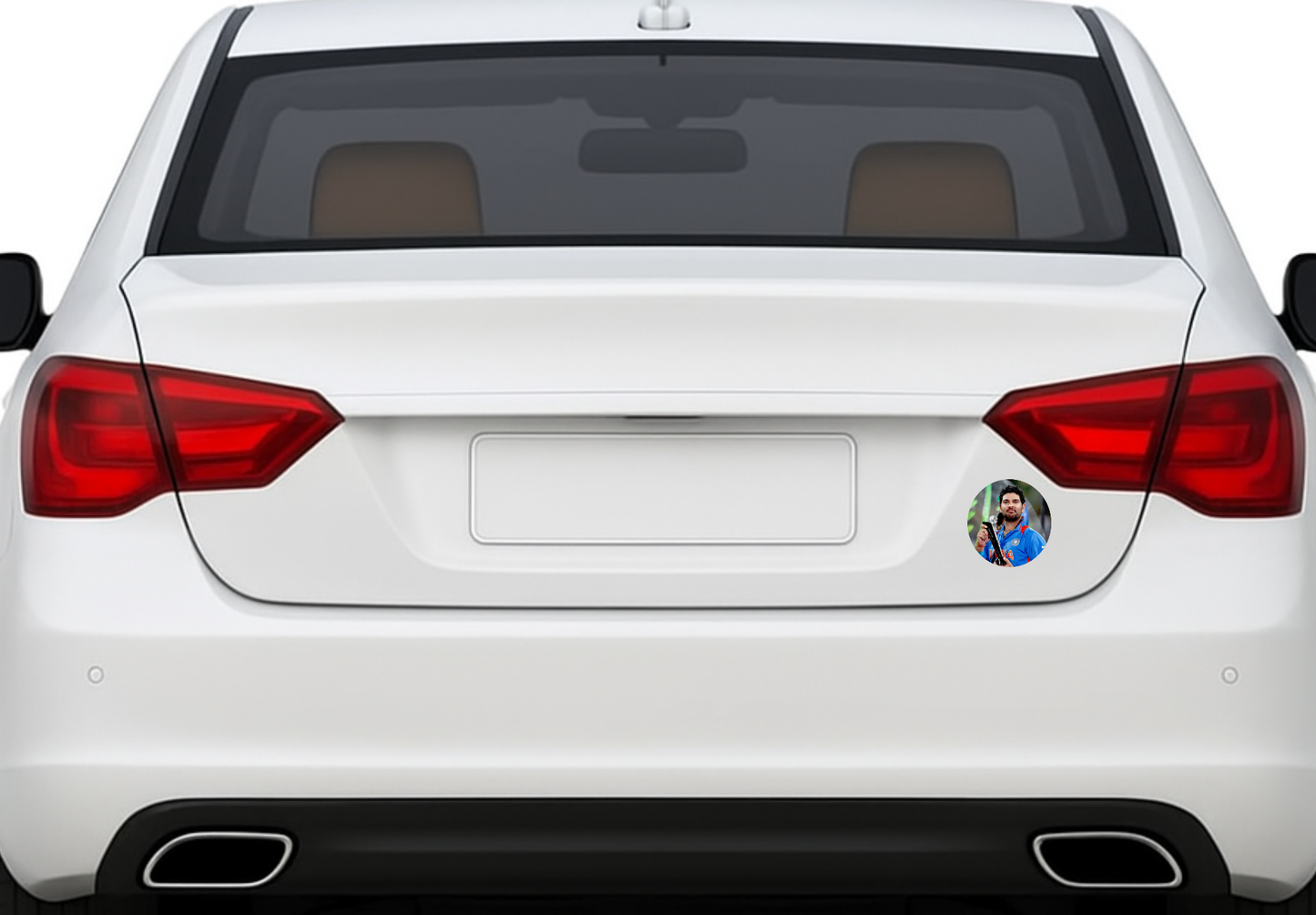 Smeeps Yuvraj Singh Sticker – 10.16 cm (4 Inch) India Cricket Legend Fan Vinyl Decal | Waterproof UV Resistant Round Sticker