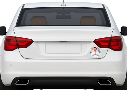 Smeeps Arvind Kejriwal Portrait Round Sticker – 10.16 cm (4 Inch) Car & Bike Vinyl Decal | Waterproof UV Resistant Political Sticker