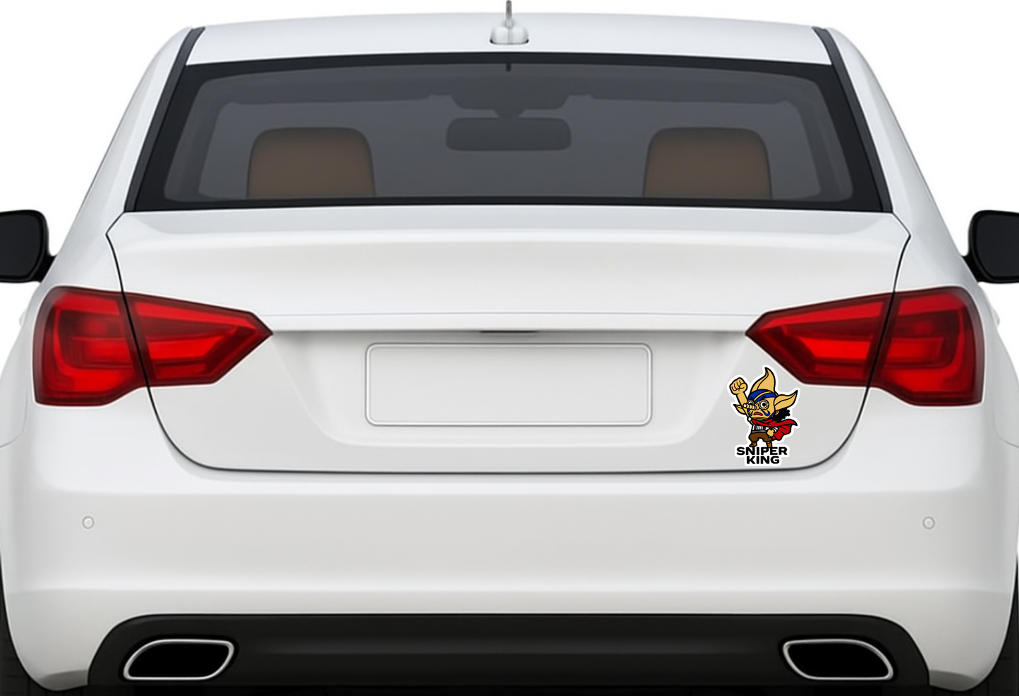 Smeeps Sniper King Sticker – 10.42 x 7.62 cm Car & Bike Vinyl Decal | One Piece Usopp Superhero Mask Design | Waterproof & UV Resistant