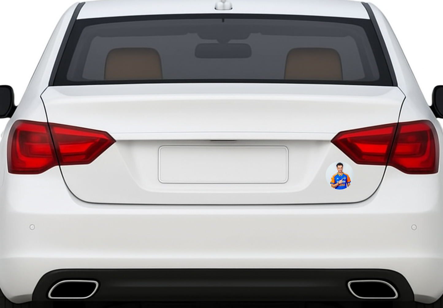 Smeeps Abhishek Sharma Sticker – 10.16 cm (4 Inch) India Jersey Fan Vinyl Decal | Waterproof UV Resistant Round Sticker