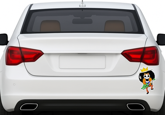 Smeeps Brook One Piece Sticker – 11.94 x 7.62 cm Anime Car & Bike Decal | Soul King Guitar Design | Waterproof & Durable Vinyl