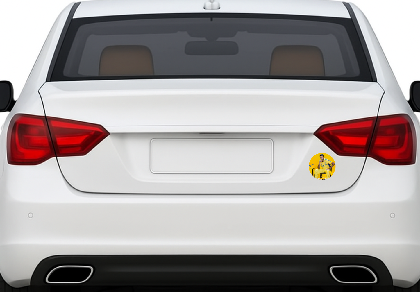 Smeeps Ravichandran Ashwin Sticker – 10.16 cm (4 Inch) CSK Yellow Jersey Fan Vinyl Decal | Waterproof UV Resistant Round Sticker