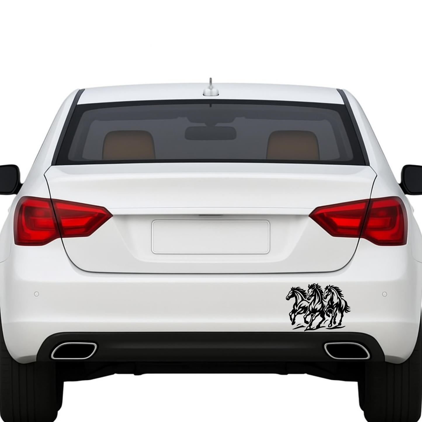 Smeeps Running Horses Sticker – 7.62 x 10.16 cm Car & Bike Vinyl Decal | Triple Horse Silhouette Design | Waterproof & Durable