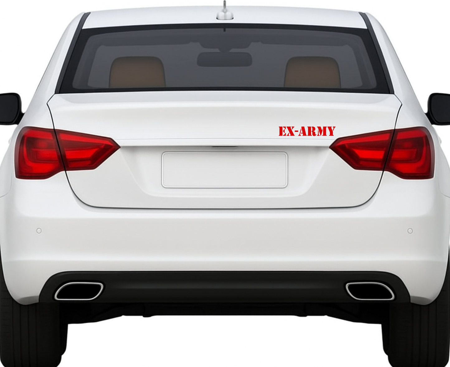Smeeps EX-ARMY Sticker – 18.27 cm Car Rear Glass Vinyl Decal | Bold Red Military Veteran Badge | Waterproof & UV-Resistant