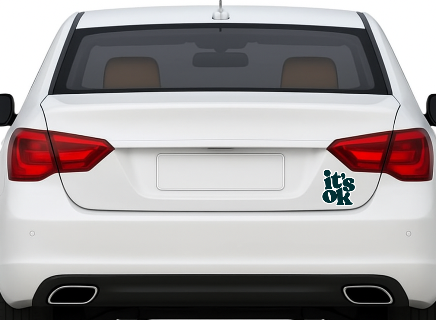Smeeps “It’s OK” Minimal Typography Sticker – 10.16 x 9.15 cm Positive Quote Vinyl Decal | Aesthetic Motivational Design | Waterproof Car, Bike & Laptop Sticker