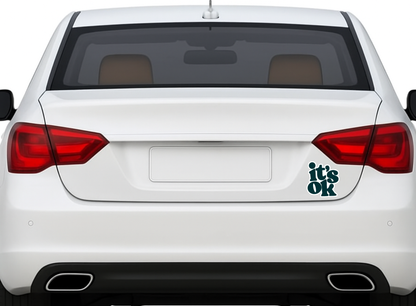 Smeeps “It’s OK” Minimal Typography Sticker – 10.16 x 9.15 cm Positive Quote Vinyl Decal | Aesthetic Motivational Design | Waterproof Car, Bike & Laptop Sticker