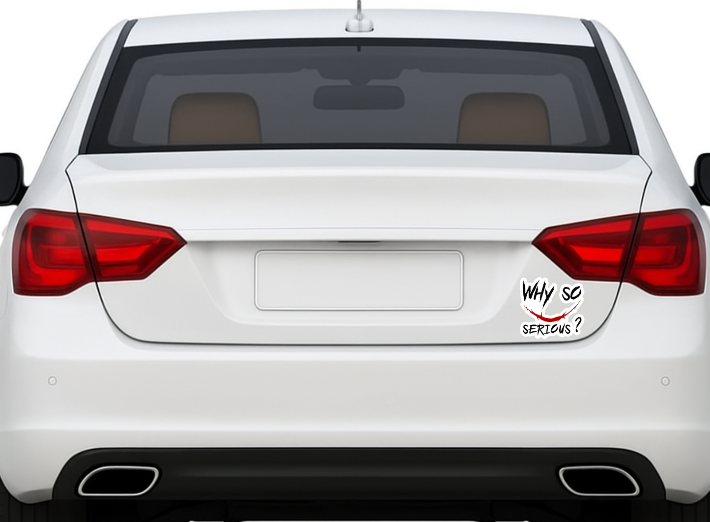 Smeeps Why So Serious Sticker – 8.89 x 8.39 cm Fun Quote Vinyl Decal | Car & Bike Rear Glass Sticker | Waterproof & Stylish Design