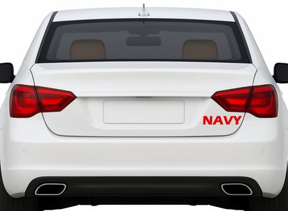 Smeeps NAVY Text Sticker – 13.8 x 3 cm Bold Red Vinyl Decal | Car & Bike Lettering | Military Style Design | Waterproof & UV-Resistant