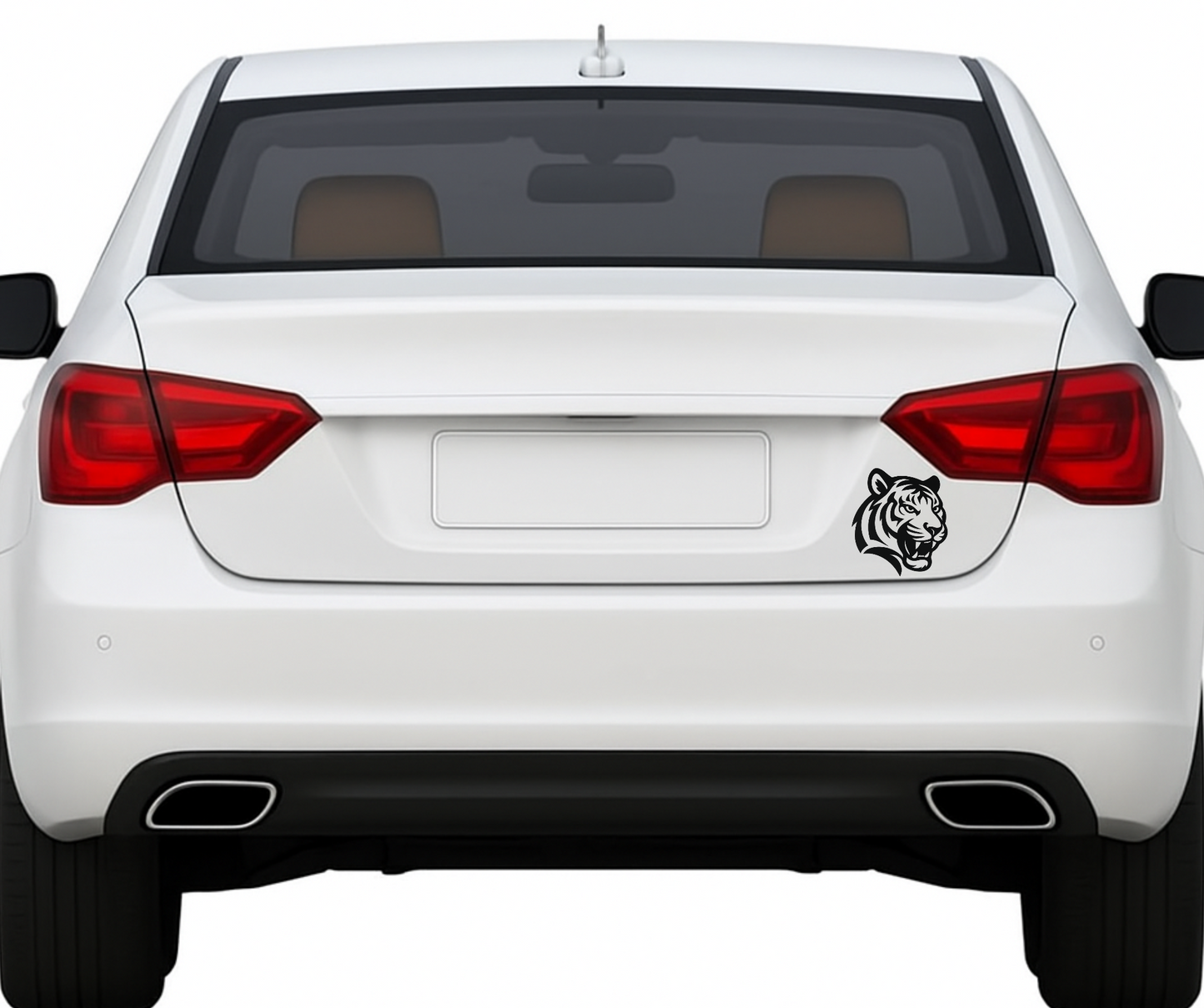 Smeeps Tiger Head Sticker – 8.89 x 7.62 cm Car & Bike Vinyl Decal | Bold Wildcat Design | Waterproof & Durable Black Graphic