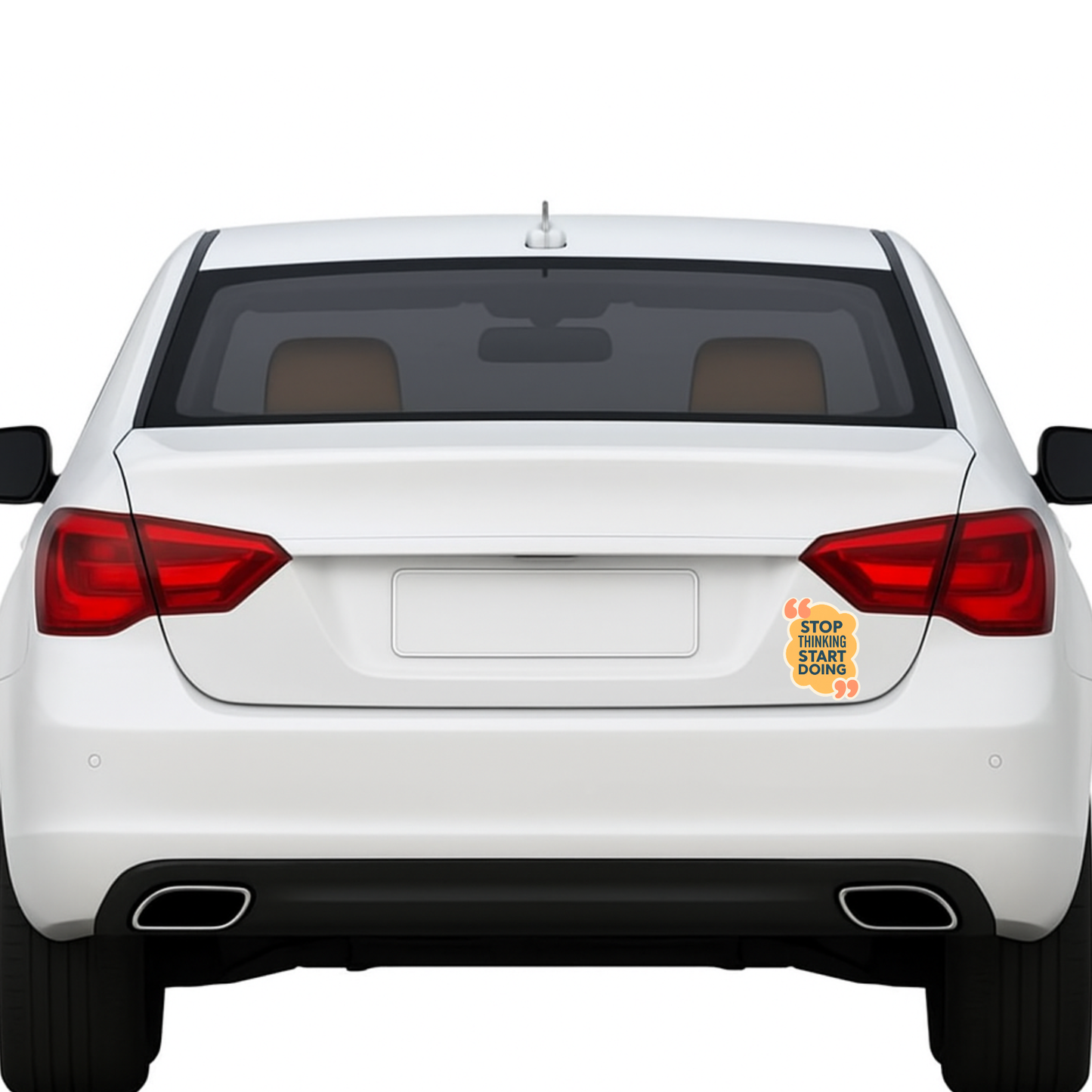 Smeeps Motivational Quote Sticker – 10.16 x 7.62 cm “Stop Thinking Start Doing” Vinyl Decal | Positive Reminder Design | Waterproof & Durable