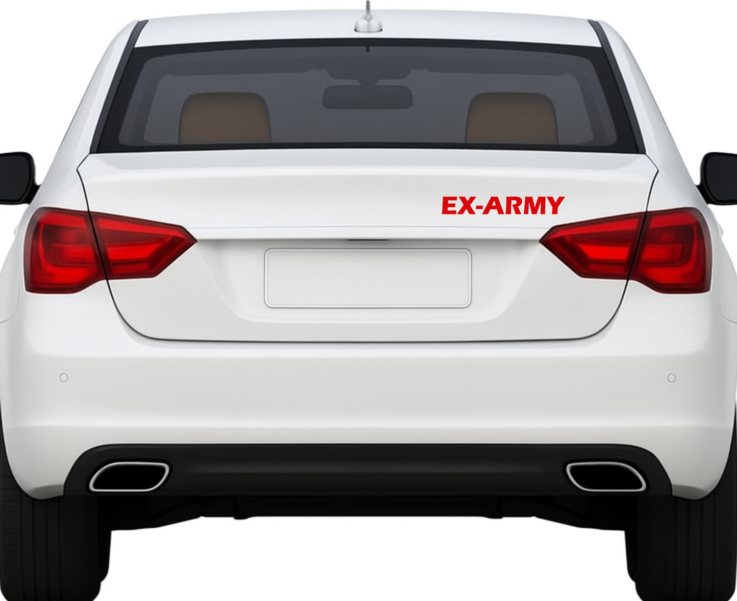 Smeeps EX-ARMY Car Rear Glass Sticker – 3 x 21.23 cm Bold Red Military Veteran Decal | Waterproof & UV Resistant Vinyl