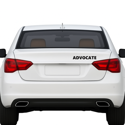 Smeeps ADVOCATE Sticker – 3 x 22.84 cm Professional Car & Bike Decal | Bold Black Lettering | Waterproof & Durable Vinyl