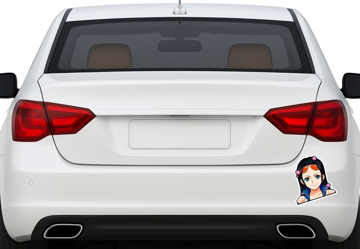 Smeeps Nico Robin Car Sticker – 10.16 x 8.64 cm Anime Peek Vinyl Decal | Cute One Piece Character | Waterproof & UV-Resistant