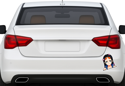 Smeeps Nico Robin Car Sticker – 10.16 x 8.64 cm Anime Peek Vinyl Decal | Cute One Piece Character | Waterproof & UV-Resistant