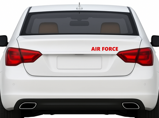 Smeeps Air Force Sticker – 21.6 x 3 cm Car Vinyl Decal | Bold Red Military Text Design | Waterproof & Durable