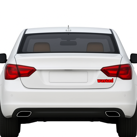 Smeeps Wasted Sticker – 12.7 x 3.81 cm Car & Bike Vinyl Decal | Bold Red Typography Design | Waterproof & Durable